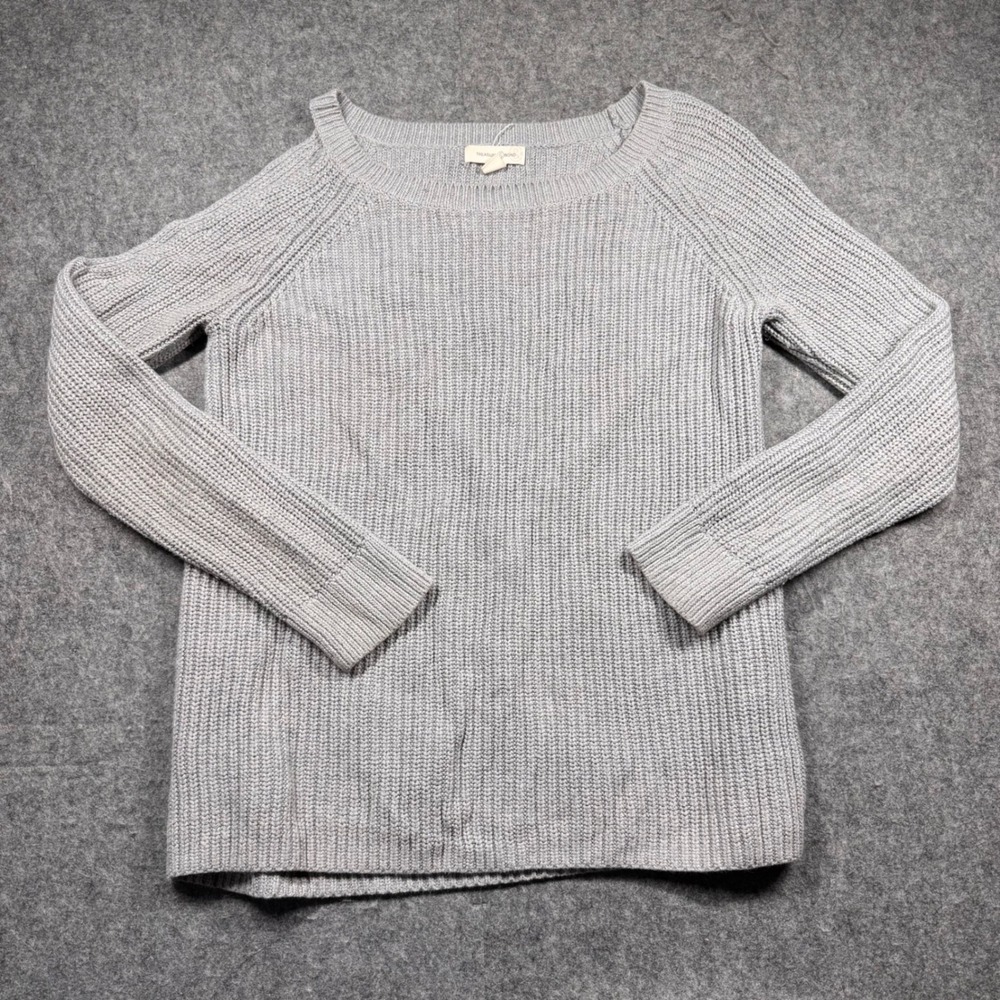 Treasure & Bond Sweater Womens Small Gray Cold Shoulder Ribbed Knit TB361952MI